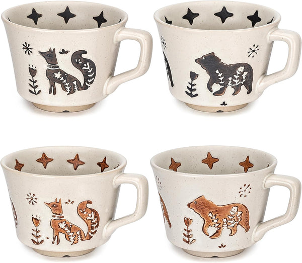 Ceramic Coffee Mug, 11 oz Small Novelty Unique Teacup with Handle, Stoneware