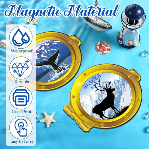 2 Pcs Alaska Cruise Door Decoration Magnets - Refrigerator Essentials for Cruise Ship Cabin Gift