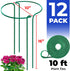 12 Pack 10" 16" K-Brands Plant Support Stakes Heavy-Duty Half Round Peony Support Ring and Cage for Indoor and Outdoor