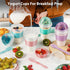2 Pack 20 oz Freshmage Yogurt Parfait Cups with Lids, Reusable Overnight Oats Containers with Lids, Topping Compartment