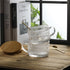 LANDNEOO Vintage Coffee Mugs Set - 4pcs 14oz Clear Glass Cups with Bamboo Lids & Spoons, Perfect Gifts for Women!