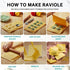 Set 8 1.85" Ravioli Maker Press, Ravioli Press Mold - Squares Ravioli Stamp Maker Cutter with Wood Rolling Pin