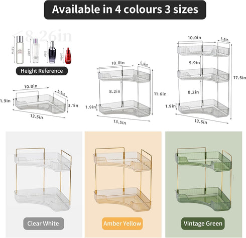 Counter Countertop 2 YCIA&DONE Corner Bathroom Organizer, Makeup Organizer for Vanity, Skincare Cosmetic Perfume Tray
