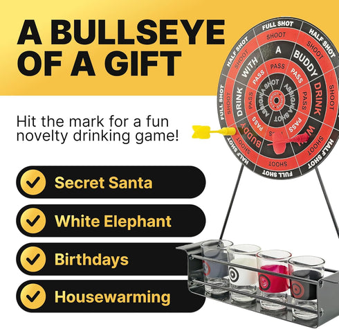 Fairly Odd Novelties Darts Drinking Game, Black - Energize Your Parties with Magnetic Darts & Shots Fun!