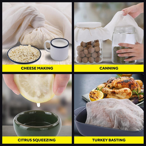 Sufaniq Cheese Cloths, Grade 90 (63 Sq Feet) 100% Pure Cotton Reusable Cheesecloth for Straining and Butter Muslin