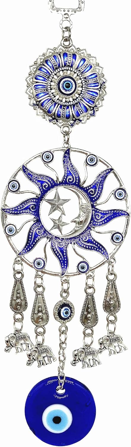 Turkish Blue Evil Eye Protective Wall Hanging Decor Amulet Ornament - CL17