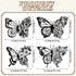 Pelopy 4 Pcs Butterfly Metal Wall Decor, Boho Iron Hanging Wall Art, Flower Wall Art for Bedroom Living Room, Black