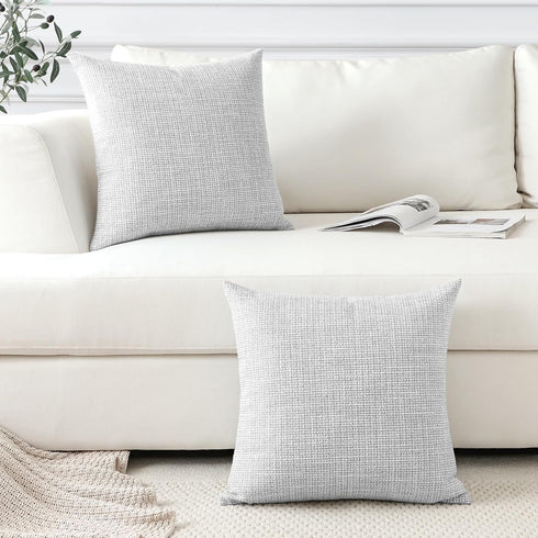 OTOSTAR Linen Throw Pillow Covers Set of 2, Decorative Square Pillowcases 26x26 Inch for Home Decor and Sofa
