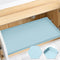 Under Sink Mat, 28" x 22" Silicone Mats for Kitchen, Waterproof Cabinet Organizers and Storage, Light Blue