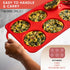 Silicone Muffin Top Pans for Baking - 4 Inch Jumbo Size Egg Baking Pan - RED Whoopie Pie Baking Pans