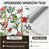Windimiley 3D Rose Stained Glass Window Privacy Film, Non Adhesive Flower Window Tint for Bathroom (16.9 x 39.4 in)