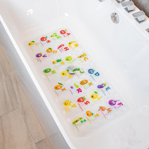 BEEHOMEE Polyvinyl Chloride (PVC) Bath Mat, Alphabet, Square, XL Size, 35x16 inch,
