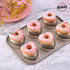 Heart Donut Pan, 6 Cavity Heavy Duty Steel Non-Stick Bundt Pans for Oven Baking (Champagne Gold)