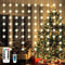 Patioman Star Curtain Lights, Warm White Window Lights 70 Stars Hanging Light with
