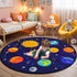 Boshengya Round Space Rug for Kids Room 47x47 Solar System Circle Rugs