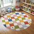 jinchan Macy 4ft Round Rug for Kids Room Modern Colorful Checkered Diamond