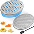 Cheese Grater with Food Storage Container & Lid, Perfect for Grating Hard Parmesan, Ginger, Vegetables (Blue)