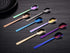 Yogurt Spoon Set of 6, Stainless Steel Gelato/Ice Cream Spoon, Multi-color Fruit Dessert Spoon, 6.4-inch