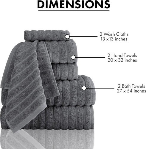 6 Set, 100% 2 2 2 Classic Turkish Towels CTT - Luxury Piece Towel Turkish Cotton, Absorbent & Comfy, Bath Towels, Hand