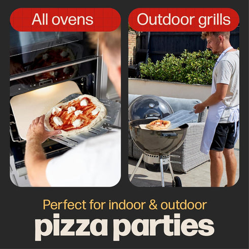 Hans Grill Pizza Peel PRO for XL Pizza 12 Inch+, Professional Non-Stick Paddle for Launching and Retrieving Pizzas