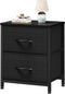 Sweetcrispy Nightstand Small Dresser with 2 Fabric Drawers Side Bedroom End Table