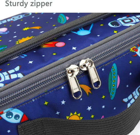 FlowFly Kids Insulated Lunch Box Mini Cooler Bag, Back to School Thermal Meal Tote Kit for Girls, Boys (Astronaut)