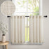 Burlap Kitchen Curtain Over Sink Window Set, 30 Inch Length Short Curtain for Laundry Bay Window, Beige