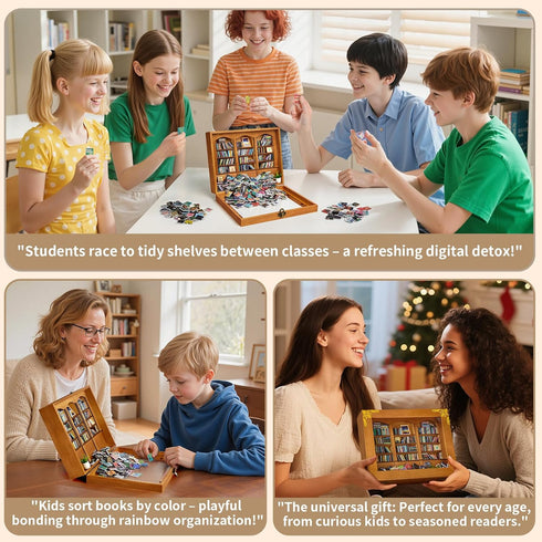 300 Anxiety Bookshelf Mini Books, Portable Bookshelf for Stress Relief, Miniature Decorative with Mini Photo