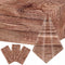 3 Pieces Wood Grain Tablecloths, Rustic Plastic Table Covers for Brown Wood Vintage Farmhouse Birthday Wedding Party