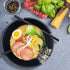 Vivimee Unbreakable Japanese Style Ramen Bowl Set of 2, 37oz Black Large Matte Melamine Bowls with Spoons & Chopsticks