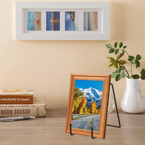 IBosins 5 Pack 6 Inch Metal Plate Holder Display Stands for Picture, Book, Photo Easel, Collectibles