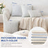 12x20 Inch, Pack 2 MIULEE Royal Blue and Beige Patchwork Farmhouse Pillow Covers of Striped Linen Decorative Modern