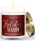 Holiday Candles - Christmas Scented Soy Candle ‘Holiday Season’ with Apple, Cinnamon & Clove - 9oz, 50Hr, Made in USA