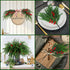 12Pcs Christmas Norfolk Pine Stems with Red Berries, Real Touch Artificial Norfolk Pine Branches for Vase,DIY Crafts
