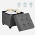 SONGMICS 15 Inches Cube Storage Ottoman, Dark Gray Bedroom Bench with Storage, Foot Stool Holds Up to 660 lb