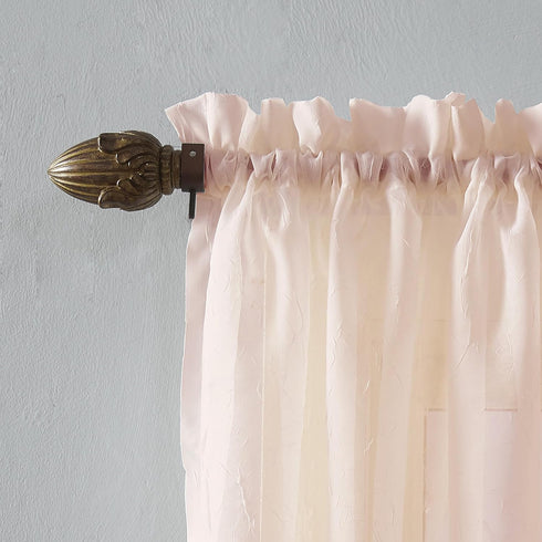 No. 918 Erica Crushed Sheer Voile Rod Pocket Curtain Panel – 51" x 84", Whisper Pink
