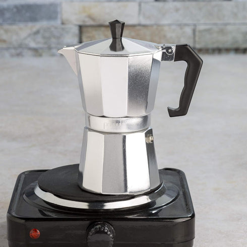 Primula Classic Stovetop Espresso and Coffee Maker, Moka Pot for 9 Espresso Cups, Silver