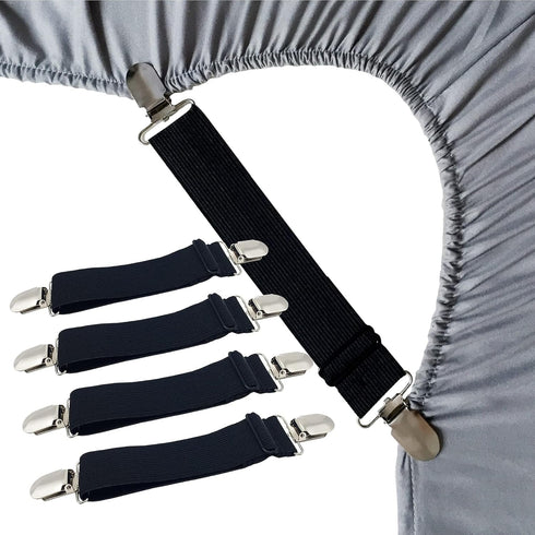 Sheet Straps Bed Sheet Keeper Holder for Corners, Fitted Sheet Holder Clips Garters Fasteners Mattress Clamps