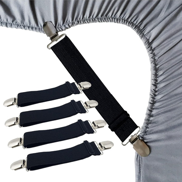 Sheet Straps Bed Sheet Keeper Holder for Corners, Fitted Sheet Holder Clips Garters Fasteners Mattress Clamps