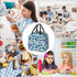 Insulated Lunch Bag Box for Women, Blue Butterfly Print Cooler Thermal Waterproof Tote Bag for Work & Picnic