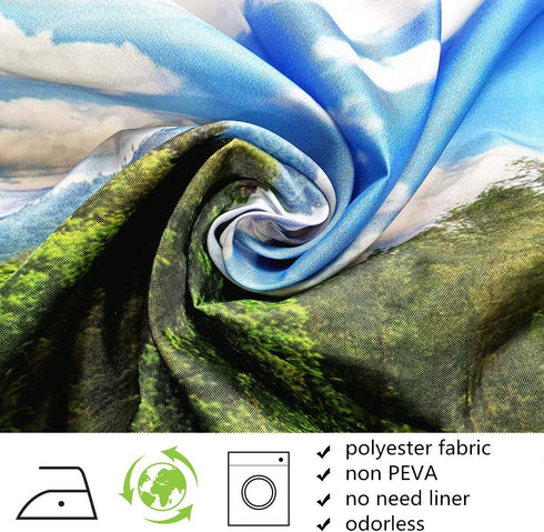 LB Winter Shower Curtain Set, Snowflake Pine Tree Branch Scene, 72x72 inch Waterproof Polyester Bathroom Decorations