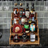 4 Countertop KLM Liquor Bottle Display Shelf, Coffee Syrup Rack Organizer, Step Liquor Wine Rack, mini bar,liquor