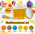 48 Pack 1.5 oz Aliggbent Mini Honey Jars Party Favors in Bulk, Small Hexagon Glass Honey Jars with Dippers, Gold Lids