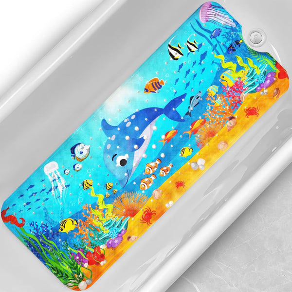 Linoows Baby Bath Tub Mat, 40 x 16 Inch Extra Large Non