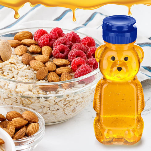 36 8 oz Thenshop Pcs Honey Jar Plastic Empty Bear Bottle Dispenser Clear Transparent Honey Containers Bear Cup Squeeze