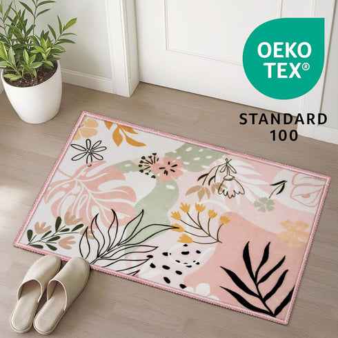 2x3 Joiedomi Door Mat Indoor Entrance Machine Washable Art Floral Small Rugs for Entryway Non-Slip Rubber Backing Bath