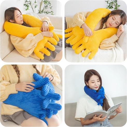 Cute Palm Pillow, Simulation Palm Plush Pillow, Soft Sofa Bed Pillow for Funny Bedroom Decoration (31.4in, Blue)