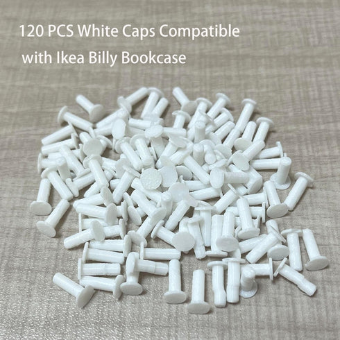 spansee 120 PCS White Caps Compatible with IKEA Billy Bookcase, Bookcase Hole Covers, Bookshelf Hole Plugs Compatible