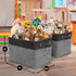 Sorbus Fabric Storage Cubes 15 Inch - Big Sturdy Collapsible Canvas Storage Bins with Dual Handles - 3 Pack | Grey/Tan