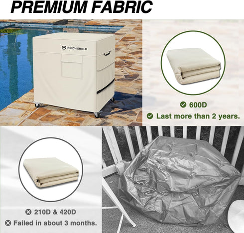80-100 40"L 20"W 32"H) Porch Shield Waterproof Rolling Qt Cooler Cart Cover Fits Most Patio Ice Chest Party Cooler